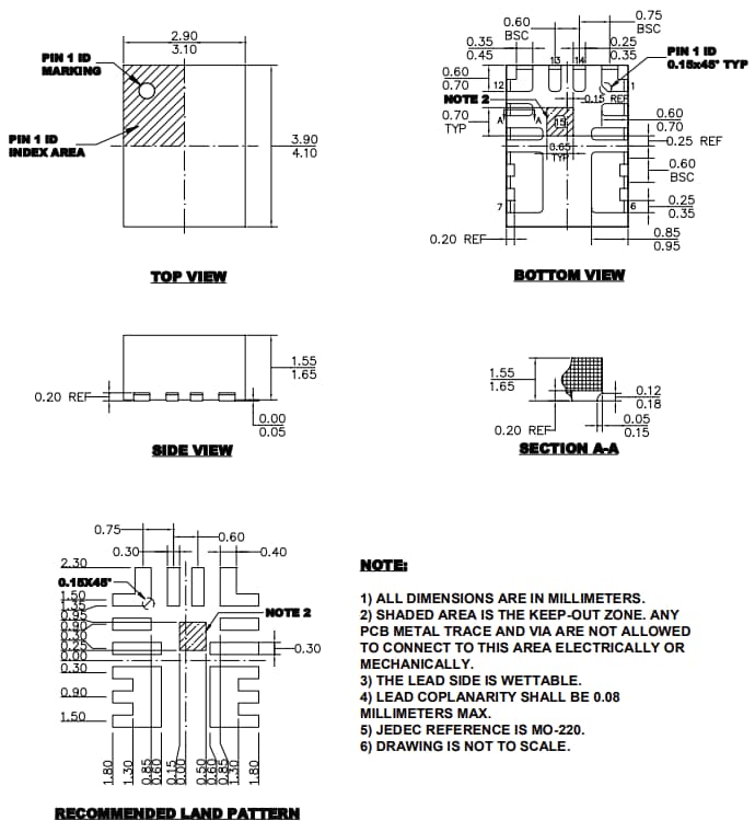 Mechanical Drawing - Monolithic Power Systems (MPS) MPM3807C Synchronous Step-Down Modules